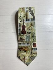 Águia Christian notas musicais violino sax piano 100% seda gravata 56” comprar usado  Enviando para Brazil