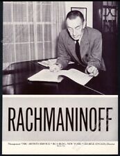 1940 Sergei Rachmaninoff foto piano recital tour reserva comercial anuncio impreso, usado segunda mano  Embacar hacia Argentina