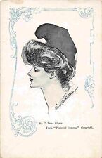 Hermoso Dama Sombrero Perfil C Dana Gibson artista firmado 1910c postal segunda mano  Embacar hacia Argentina