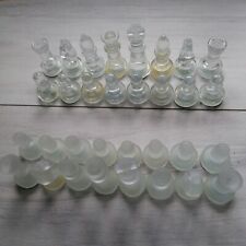 Conjunto de xadrez de vidro transparente e defumado, usado comprar usado  Enviando para Brazil
