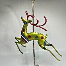 Chartreuse metal reindeer for sale  Three Lakes