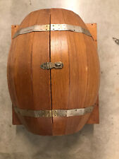 Vintage Mid Century Wood Whisky Barrel Wall Hanging Bar Cabinet for sale  Shipping to South Africa