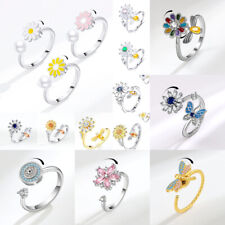 Anillo giratorio mariposa abeja girasol margarita inquietante ansiedad niños mujeres niñas regalo segunda mano  Embacar hacia Argentina