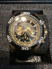 Usado, Relógio masculino Invicta 23756 aviador mostrador dourado pulseira de silicone preta cronógrafo comprar usado  Enviando para Brazil