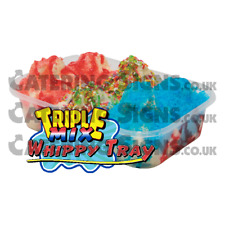 Used, Triple Mix Tray Whippy Ice Cream Sticker - Catering Van Trailer Die Cut Decal for sale  Shipping to South Africa