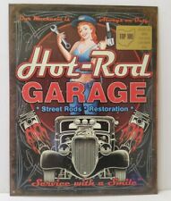 Hot Rod Garage Restoration Tin Sign Pinup Girl Auto Repair Trophy Plaque  for sale  Shipping to South Africa