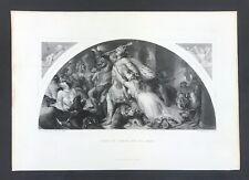 Comus y su banda Edwin Landseer impresión grabada grande con texto 1869 segunda mano  Embacar hacia Argentina