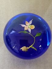 1982 Paul Stankard Orchid w/ Root Cobalt 3in Art Glass Paperweight #83/100 B526 for sale  Shipping to South Africa