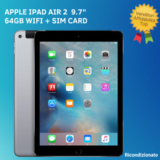 Apple iPad Air 2 9.7'' 64GB Wi-Fi + 4G Sim Card Tablet Ricondizionato Garanzia usato  Vimodrone