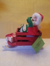 Annalee Doll Santa in Wooden Sleigh With  Gifts and Holly. 1965, Vintage. for sale  Shipping to South Africa