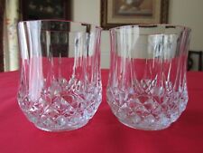 (2) Cristal D'Arques France Longchamp Crystal Dbl Old Fashioned Glasses 3 3/4" A, used for sale  Shipping to South Africa