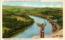 Postal nativa americana de la década de 1940 tribu indios Tuscarora en roca Wyalusing PA segunda mano  Embacar hacia Argentina