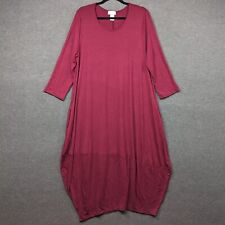 Pastel by Vivienne Cocoon Dress Womens 3X Maxi Pocket Stretch USA Burgundy for sale  Shipping to South Africa