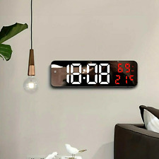 Digitaluhr Wanduhr rote LED Anzeige Alarm Wecker Uhr Temperatur Luftfeuchtigkeit comprar usado  Enviando para Brazil