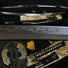 CLAY TEMPERED FOLDED STEEL FULL TANG BLADE JAPANESE SAMURAI SWORD KATANA SHARP for sale  Shipping to South Africa