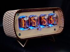  Lámpara de reloj retro vintage Nixie Tube IN-12 hecha en estuche de madera de la URSS ensamblado segunda mano  Embacar hacia Argentina