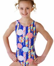 Snowflake Designs Gymnastics Leotard "Sweet Tooth Lollipop" Multi-Color Size CS for sale  Shipping to South Africa