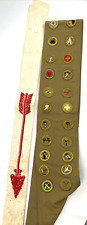 Used, Vintage BSA 1930's Boy Scout Sash with 22 Merit Badges & Order Of The Arrow Sash for sale  Shipping to South Africa