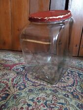 Old Vintage Country Canted Glass Storage Advertising Planters Peanut Jar 10"  for sale  Urbana