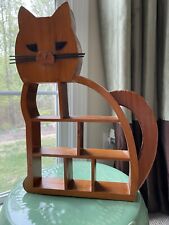 Vintage Wood Shelf Cat Shaped Wood Curio Shelf / Cat Curio Rack Wall Hanging for sale  Shipping to South Africa