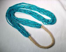 Usado, Colar de corda vintage nativo americano turquesa Heishi 15 fios feito à mão K1261 comprar usado  Enviando para Brazil