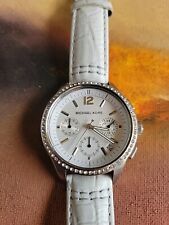 Relógio Michael Kors MK 5015 couro branco cristal bateria nova , usado comprar usado  Enviando para Brazil