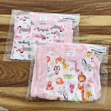 Conjunto de 2 macacões Babylandia bebê meninas rosa estampa animal 100% algodão manga curta, usado comprar usado  Enviando para Brazil