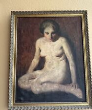 Pintura al óleo original de mujer desnuda de Katherine Crockett enmarcada 32"x26" segunda mano  Embacar hacia Mexico