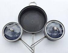 Chantal Cobalt Blue Pots And Pans Set Of  3 Enamel In Steel Cookware for sale  Shipping to South Africa