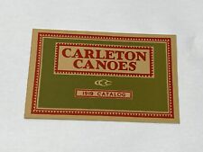 Usado, Catálogo de canoa Carleton 1919/folleto con cubierta gráfica casco antiguo MAINE ME páramos segunda mano  Embacar hacia Argentina