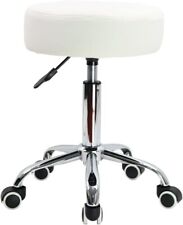 Used, KKTONER Round Rolling Stool PU Leather Height Adjustable Shop Stool in white for sale  Shipping to South Africa