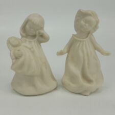 Duas (2) estatuetas vintage de cerâmica para meninas, brancas, 3” de altura acordando, boneca AGHJ2 comprar usado  Enviando para Brazil