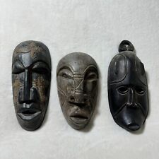 Vintage Wooden Primitive/African Mask LOT of (3) - Collectible Wall Art Decor, used for sale  Shipping to South Africa