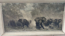 Used, David Shepherd Elephants at Amboseli 62’ Large Framed Print for sale  Shipping to South Africa
