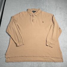 Polo Ralph Lauren Polo Shirt Mens 3XB XXXB Big Brown Cotton Golf Rugby Pony, used for sale  Shipping to South Africa