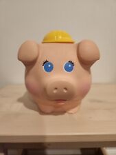 Used, Vintage 1980 Fisher Price Piggy Bank Yellow Hard Hat #166 Quaker Oats USA Made for sale  Shipping to South Africa