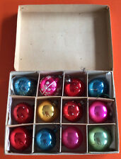 12 Vintage Retro 1950s Box Glass Xmas Tree Baubles Decoration Colourful Bundle for sale  Shipping to South Africa
