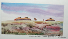 Mongolie petite aquarelle d'occasion  Arronville