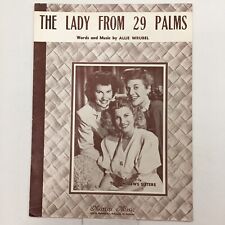 "THE LADY FROM 29 PALMS'" ©1947 Partitura Piano Vintage Wrubel Andrews Sisters segunda mano  Embacar hacia Argentina