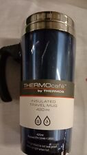 Used, Travel Mug Blue Translucent Stainless Steel Insulated Tea Coffee Mug 420ml for sale  Shipping to South Africa