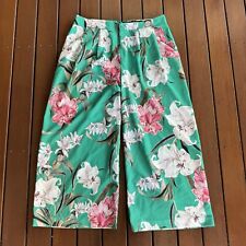 Pantalones florales verdes pierna ancha Portmans cóctel de negocios talla 12 segunda mano  Embacar hacia Mexico