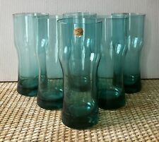 Vasos de cristalería fina esmaltada vintage verde azulada X6. Hecho en Polonia segunda mano  Embacar hacia Mexico
