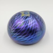 Roland R Correia ArtGlass Blue Iridescent Pulled Web Paperweight Signed P.514.75 for sale  Shipping to South Africa