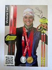 Używany, oryginalna podpisana karta z autografem olimpijska bieg narciarski Victoria Carl na sprzedaż  Wysyłka do Poland