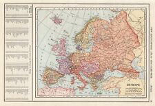 1906 Mapa de Europa Antigua Colección Atlas Mapa de Europa Galería Decoración de Pared 1295 segunda mano  Embacar hacia Argentina