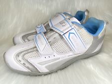 Louis Garneau Ergo Grip Cycling Spin Shoes Women's US 9 EUR 41 White Blue Gray, used for sale  Shipping to South Africa