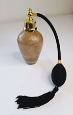 Frasco de perfume atomizador Gold Speckle franja bomba preta cintilante 5,5" x 2,5" comprar usado  Enviando para Brazil