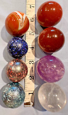 8 esferas de bola de piedra natural; lila, cuarzo transparente y más; ver primeros planos y detalles, usado segunda mano  Embacar hacia Argentina