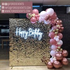 HIRE Neon Sign XL Decoration Happy Birthday, Let's Party, Wedding Backdrop, used for sale  Shipping to South Africa