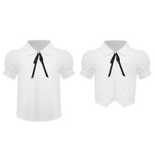 Camisetas infantis meninas com botão peal manga curta uniforme do ensino médio comprar usado  Enviando para Brazil